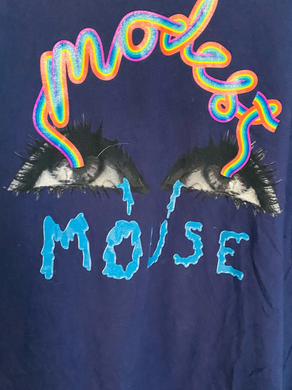MOISE Graphic Short Sleeve Tee - Navy with Rainbow Accents